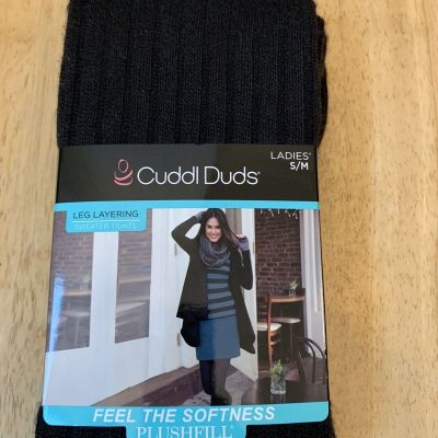 NWT $18, CUDDL DUDS Leg Layering Sweater Tights Black Size S/M